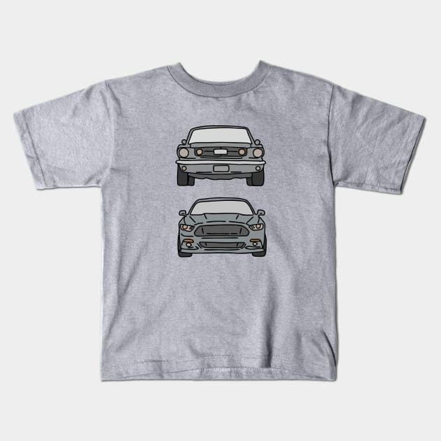 vintage and modern muscle car Kids T-Shirt by fokaction